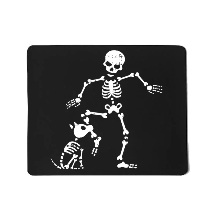 Skeleton And Dog Halloween Costume Funny Skull Women Mousepad