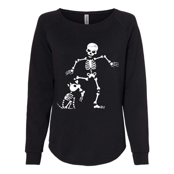 Skeleton And Dog Halloween Costume Funny Skull Women Womens California Wash Sweatshirt