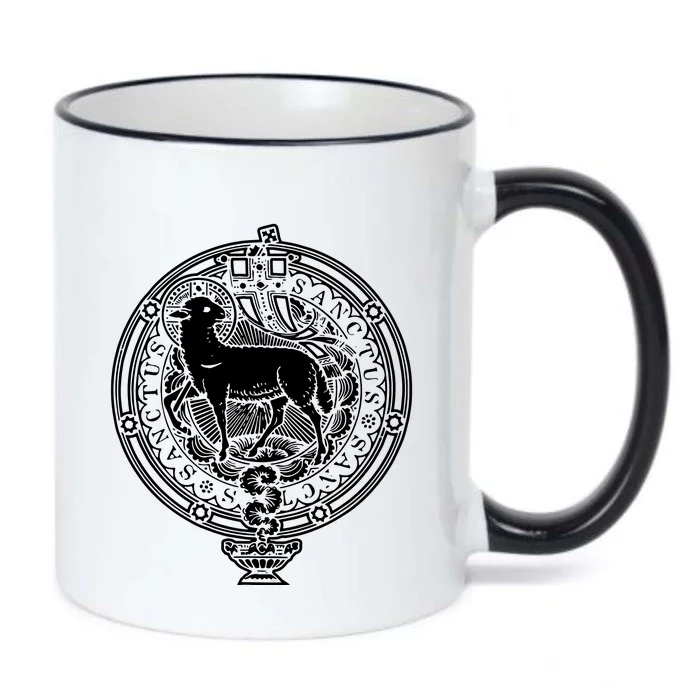 Sanctus Agnus Dei Lamb God Catholic Traditional Latin Mass Black Color Changing Mug