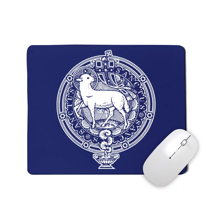 Sanctus Agnus Dei Lamb God Catholic Traditional Latin Mass Mousepad