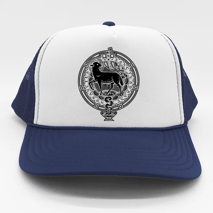 Sanctus Agnus Dei Lamb God Catholic Traditional Latin Mass Trucker Hat