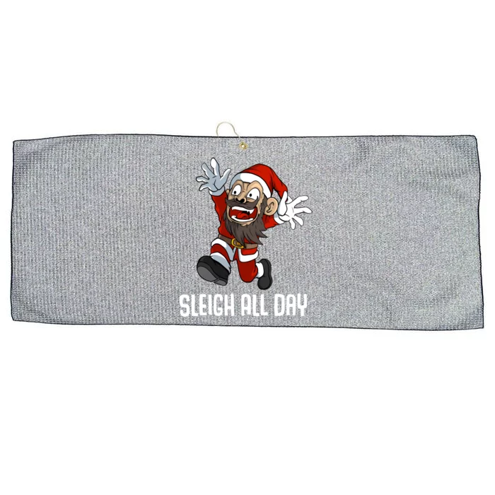 Sleigh All Day Christmas Funny Gift Large Microfiber Waffle Golf Towel