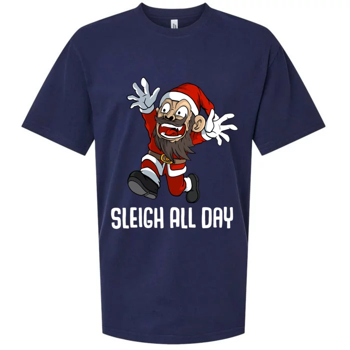 Sleigh All Day Christmas Funny Gift Sueded Cloud Jersey T-Shirt