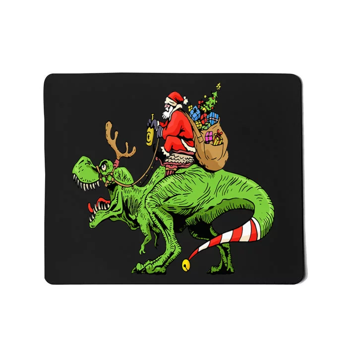 Santa and Dinosaur TRex Christmas Squad Gift Mousepad