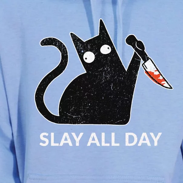 Slay All Day Halloween Cat Funny Unisex Surf Hoodie