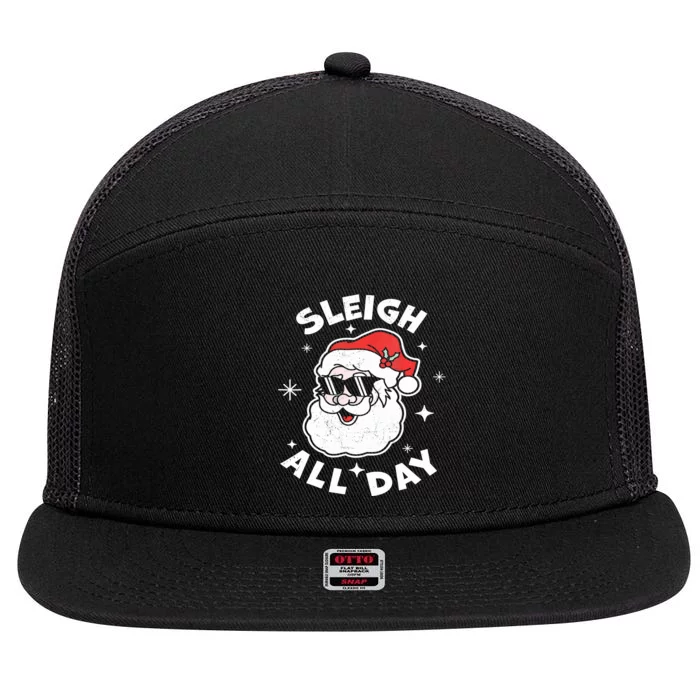 Sleigh All Day I Sleigh All Day Top I Sleigh All Day 7 Panel Mesh Trucker Snapback Hat