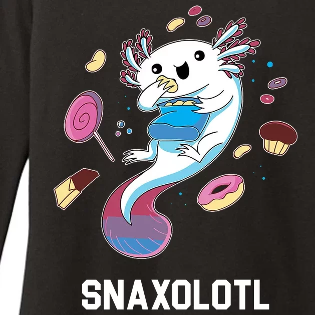 Snaxolotl Axolotl Donuts Cupcakes Candy Junk Food Womens CVC Long Sleeve Shirt