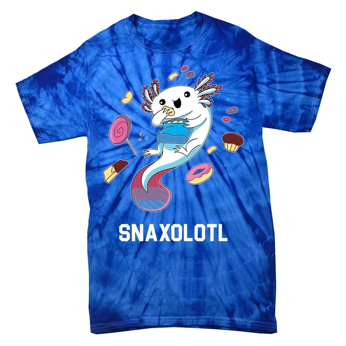 Snaxolotl Axolotl Donuts Cupcakes Candy Junk Food Tie-Dye T-Shirt