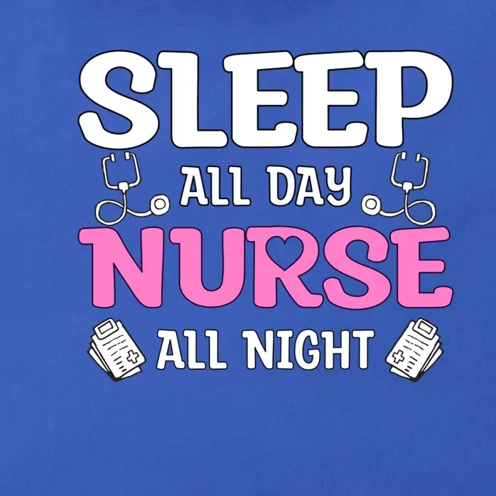 Sleep All Day Nurse All Night Night Shift Nurses Funny Gift Zip Tote Bag