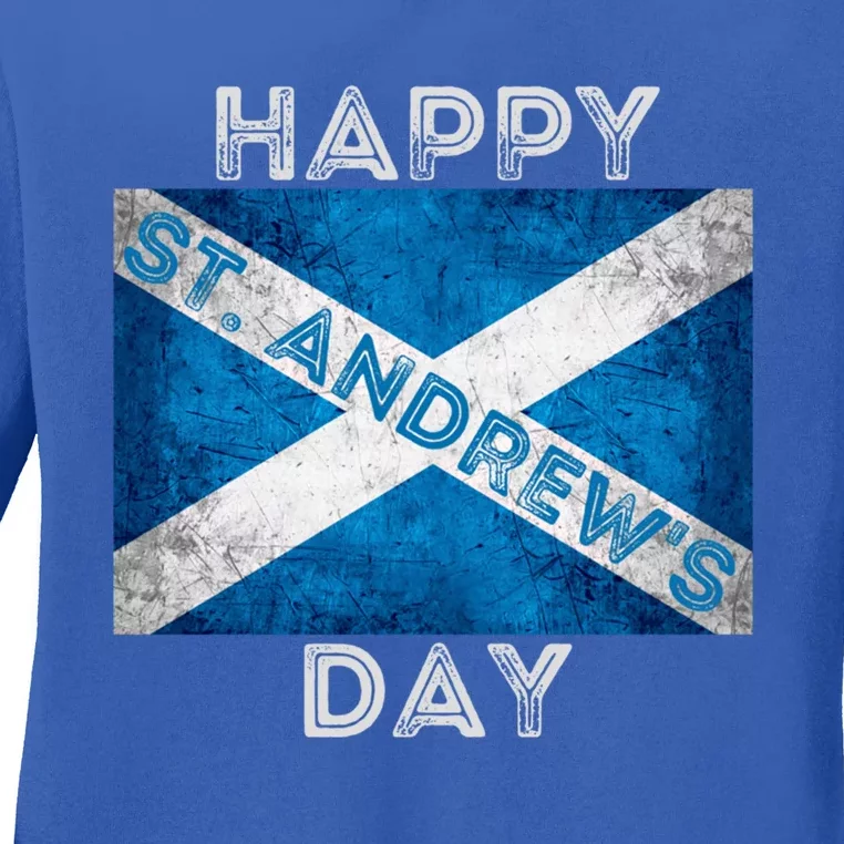 St Andrews Day Scotland Flag Scottish Happy Tartan Army Meaningful Gift Ladies Long Sleeve Shirt