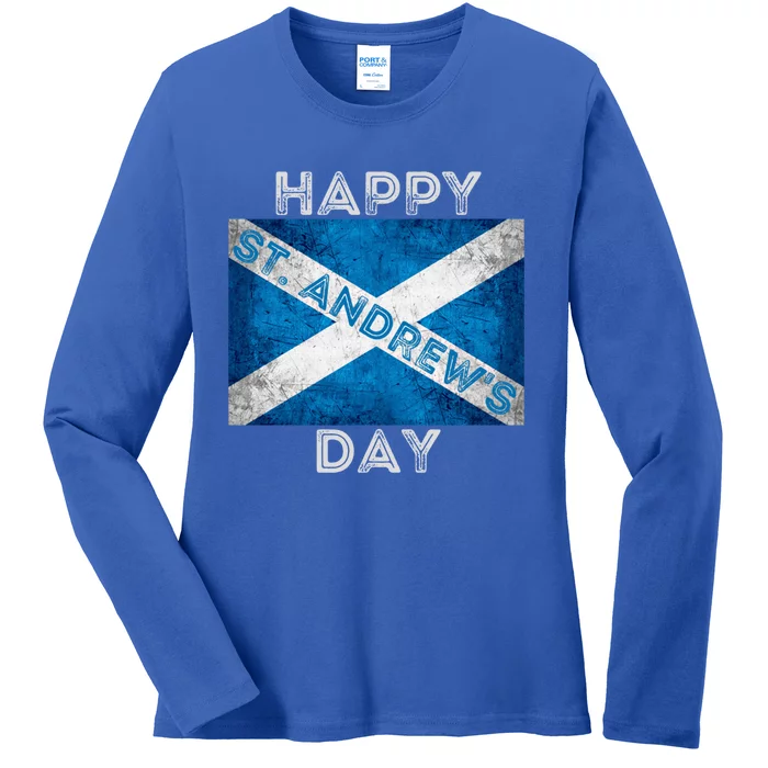 St Andrews Day Scotland Flag Scottish Happy Tartan Army Meaningful Gift Ladies Long Sleeve Shirt