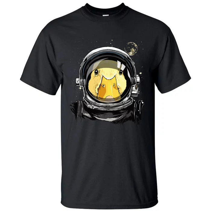 Space Astronaut Duck Face Galaxy Waterfowl Hunting Tall T-Shirt