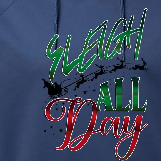 Sleigh All Day Ugly Christmas Performance Fleece Hoodie