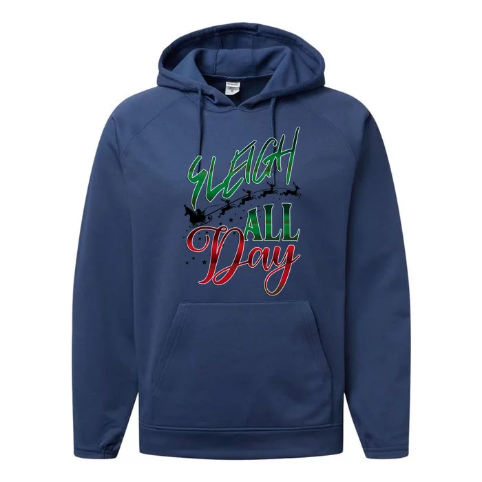 Sleigh All Day Ugly Christmas Performance Fleece Hoodie