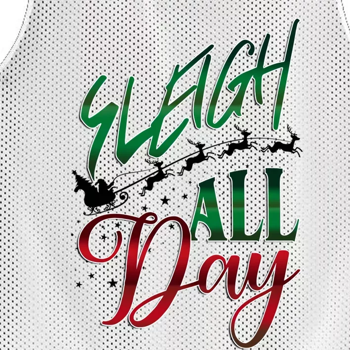 Sleigh All Day Ugly Christmas Mesh Reversible Basketball Jersey Tank