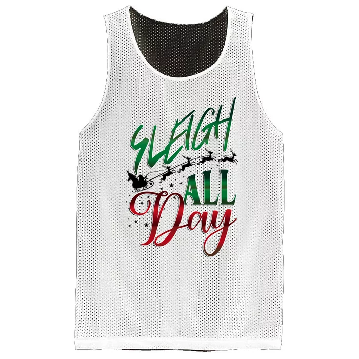 Sleigh All Day Ugly Christmas Mesh Reversible Basketball Jersey Tank