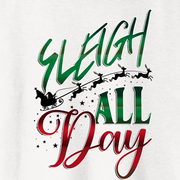 Sleigh All Day Ugly Christmas Women's Crop Top Tee