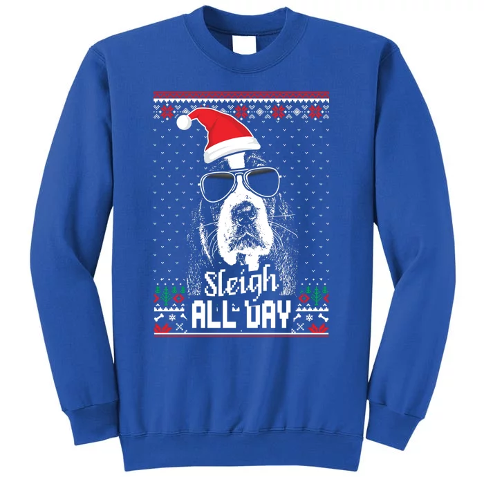 Sleigh All Day Funny Basset Hound Christmas Gift Sweatshirt