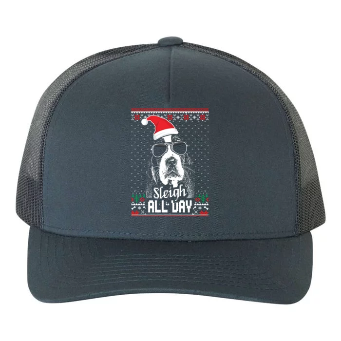 Sleigh All Day Funny Basset Hound Christmas Gift Yupoong Adult 5-Panel Trucker Hat