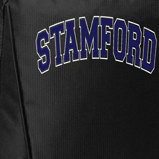 Stamford Arched Dark Blue Text City Backpack