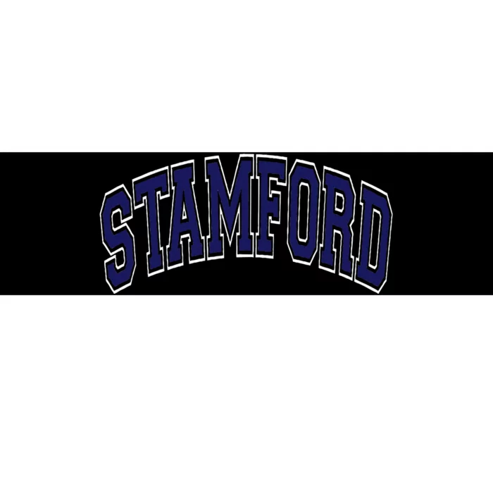 Stamford Arched Dark Blue Text Bumper Sticker