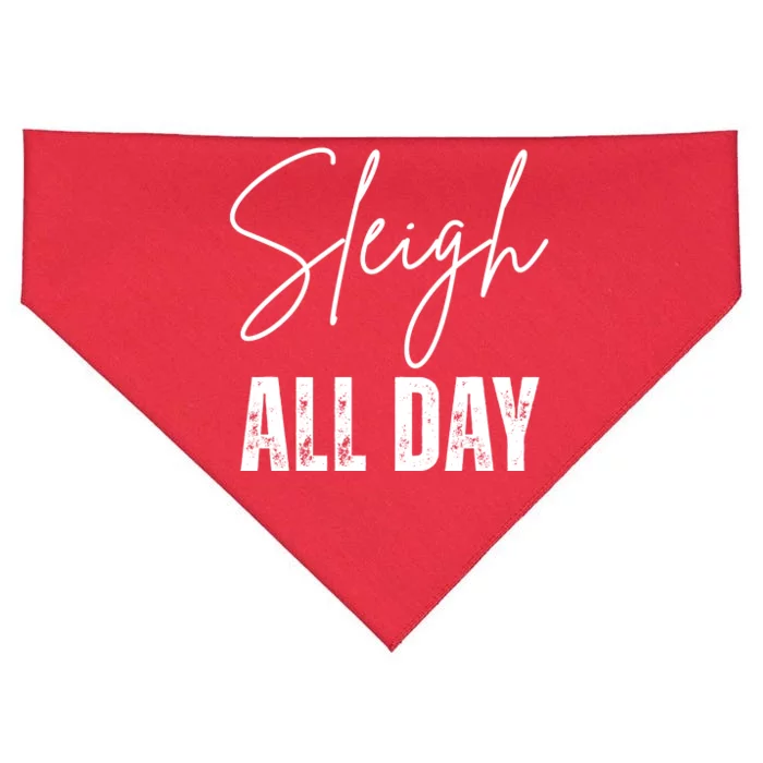 Sleigh All Day Christmas Holiday USA-Made Doggie Bandana