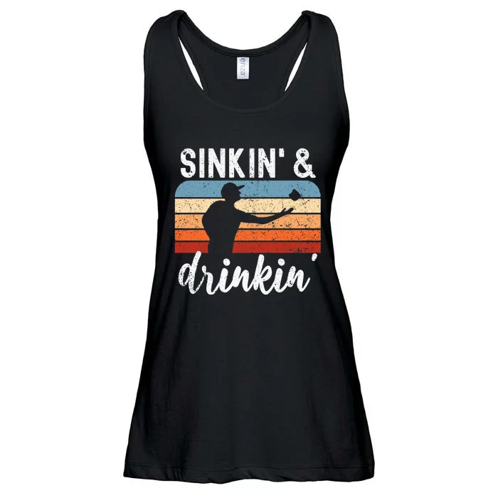 Sinking And Drinking Bag Toss Summer Games Funny Cornhole Premium Ladies Essential Flowy Tank