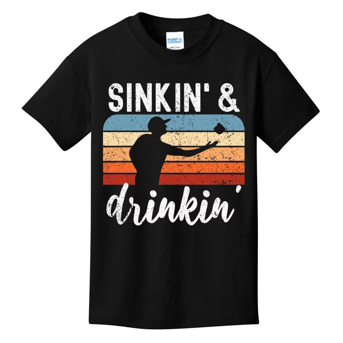 Sinking And Drinking Bag Toss Summer Games Funny Cornhole Premium Kids T-Shirt