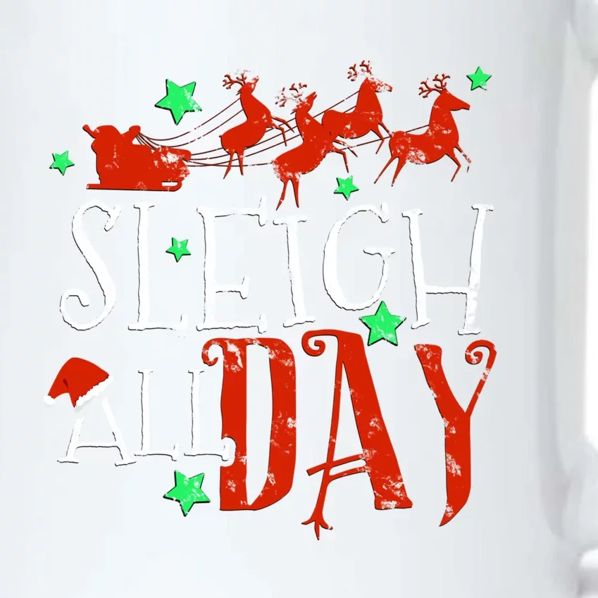 Sleigh All Day Funny Santa Sled Christmas Gift Black Color Changing Mug