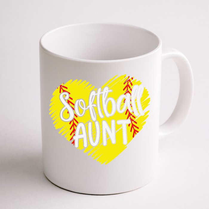 Softball Aunt Designs For Women Baller Aunt Mother's Day Front & Back Coffee Mug