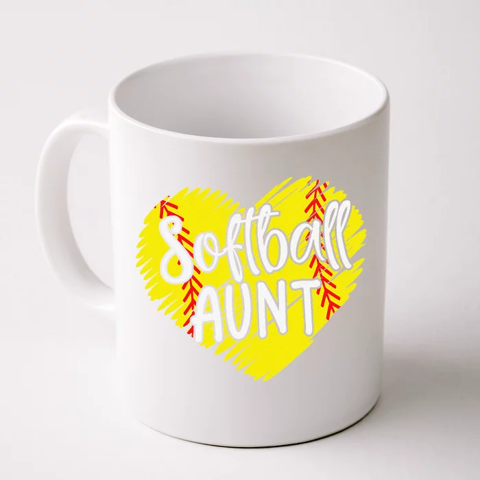 Softball Aunt Designs For Women Baller Aunt Mother's Day Front & Back Coffee Mug