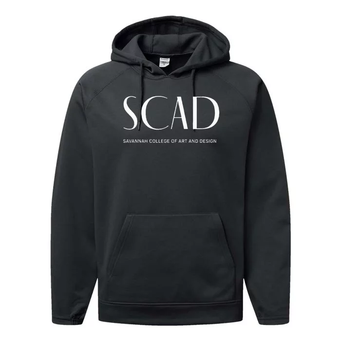 SCAD Art Deco Style College Long Sleeve Performance Fleece Hoodie