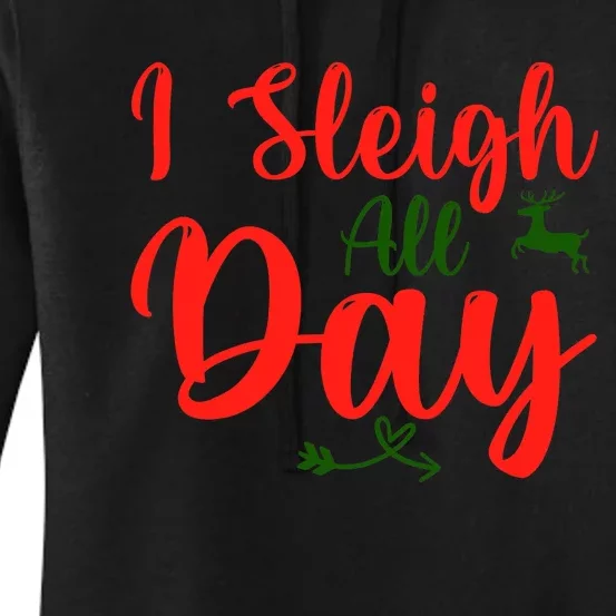 Sleigh All Day Dabbing Santa Funny Christmas Women's Pullover Hoodie