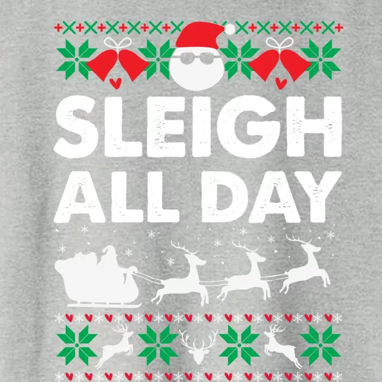 Sleigh All Day Funny Santa Claus Christmas Sleigh Lover Xmas Gift Women's Crop Top Tee