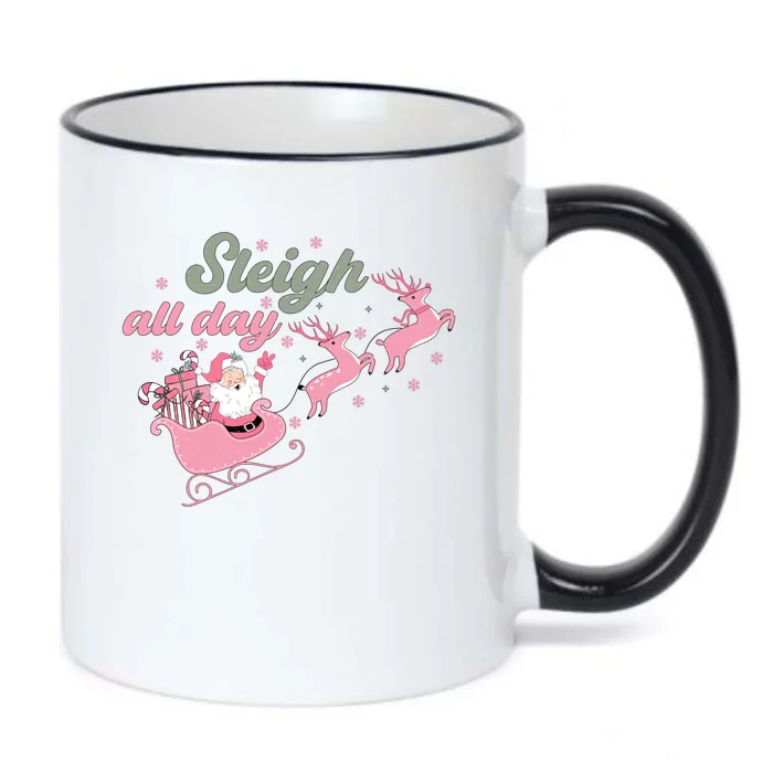 Sleigh All Day Cute Santa Christmas Holiday Black Color Changing Mug