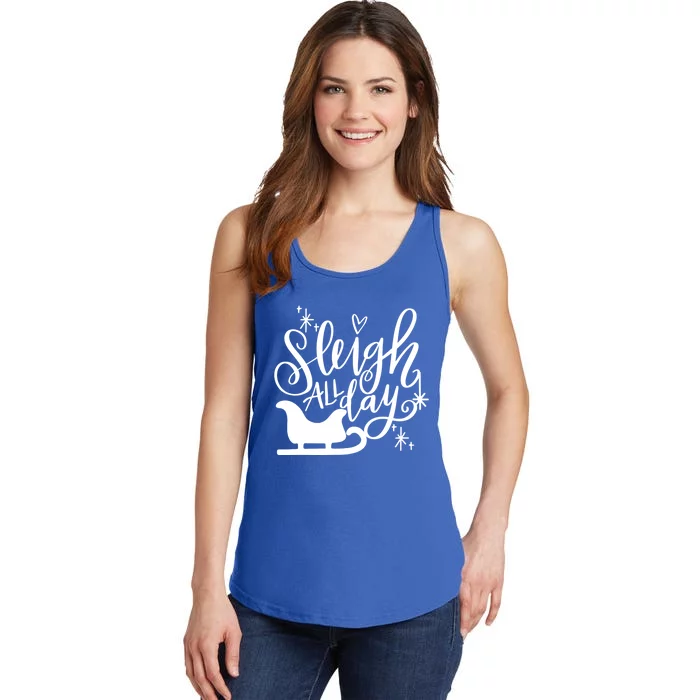 Sleigh All Day Christmas SantaS Reindeer Sleigh In Snow Gift Ladies Essential Tank