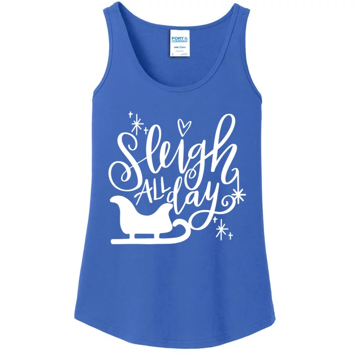 Sleigh All Day Christmas SantaS Reindeer Sleigh In Snow Gift Ladies Essential Tank