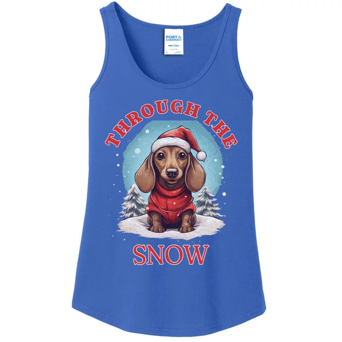 Sleigh All Day Funny Dachshund Christmas Gift Ladies Essential Tank