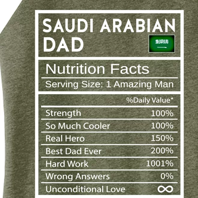 Saudi Arabian Dad Nutrition Facts National Pride Fathers Day Gift Women’s Perfect Tri Rocker Tank