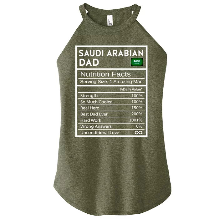 Saudi Arabian Dad Nutrition Facts National Pride Fathers Day Gift Women’s Perfect Tri Rocker Tank