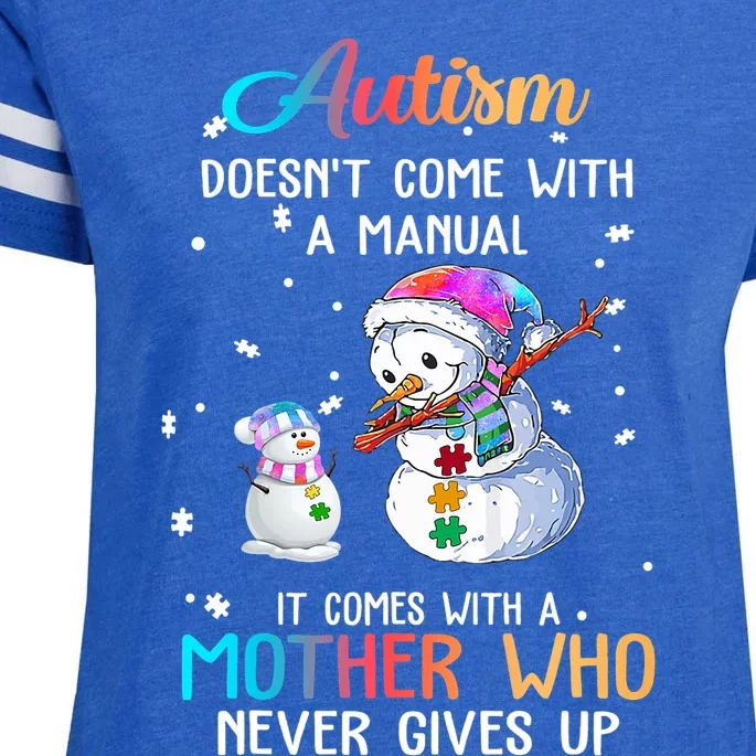 Snowman Autism Doesn't Come With A Manual It Comes With Mom Enza Ladies Jersey Football T-Shirt