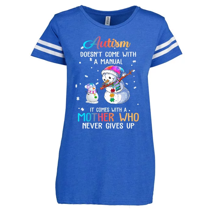 Snowman Autism Doesn't Come With A Manual It Comes With Mom Enza Ladies Jersey Football T-Shirt