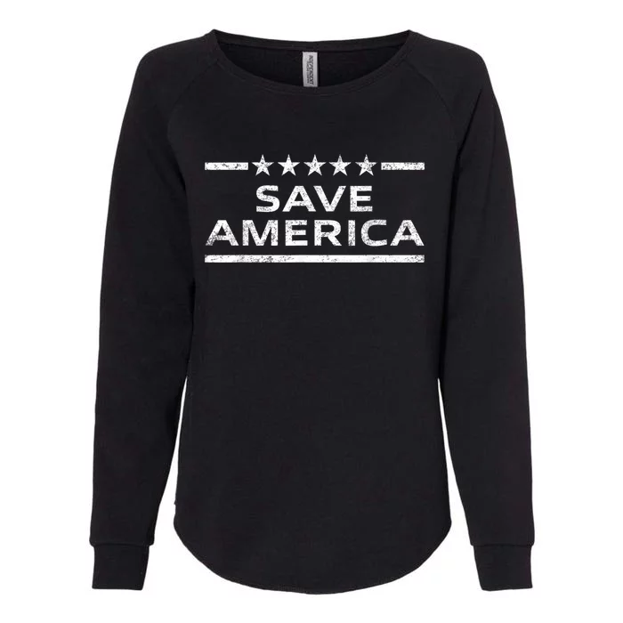 Save America Distressed | USA Patriot Conservative American Womens California Wash Sweatshirt