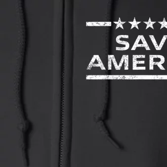 Save America Distressed | USA Patriot Conservative American Full Zip Hoodie