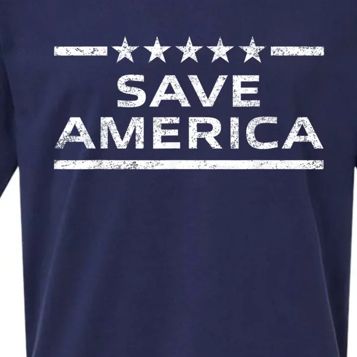 Save America Distressed | USA Patriot Conservative American Sueded Cloud Jersey T-Shirt