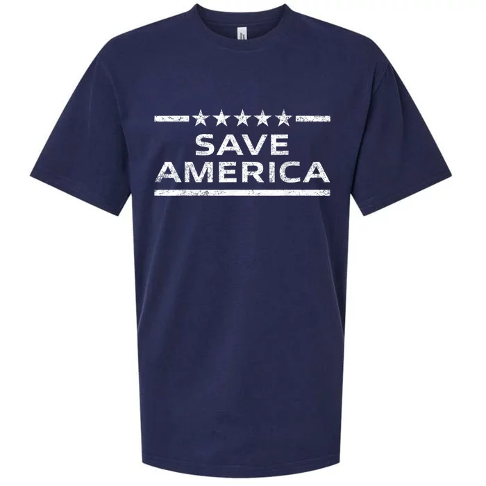 Save America Distressed | USA Patriot Conservative American Sueded Cloud Jersey T-Shirt