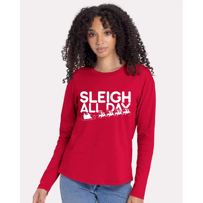 Sleigh All Day Womens Cotton Relaxed Long Sleeve T-Shirt