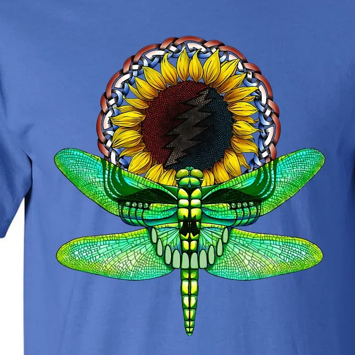 Sunflower And Dragonfly Skull Art Tribute To Michael Everett Tall T-Shirt