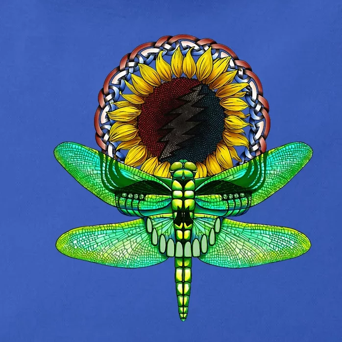 Sunflower And Dragonfly Skull Art Tribute To Michael Everett Zip Tote Bag