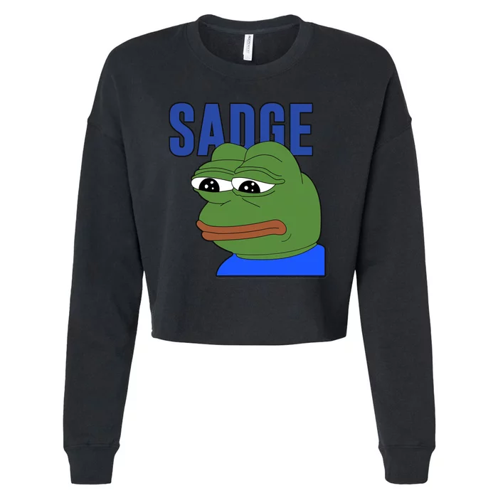 SADGE Meme Cropped Pullover Crew